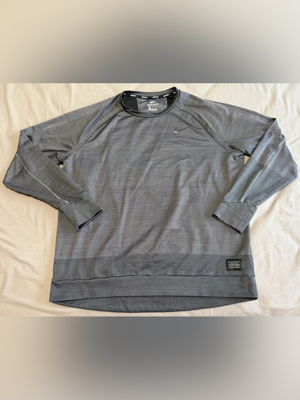 Nike Golf Mens Size XL Dri Fit Brushed Golf Crew Pullover Long sleeve Gray